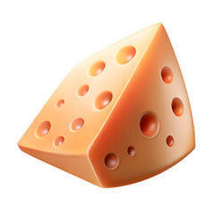 Close-up of a wedge of Swiss cheese, showcasing its holes and light orange color against a black background.