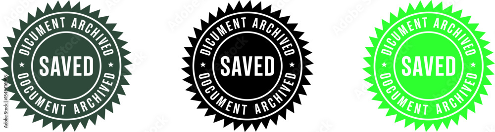 Poster document archived saved seal vector graphic for file management and data storage solutions online us