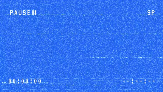 Pause VHS video tape on blue background. 4K Stock Footage