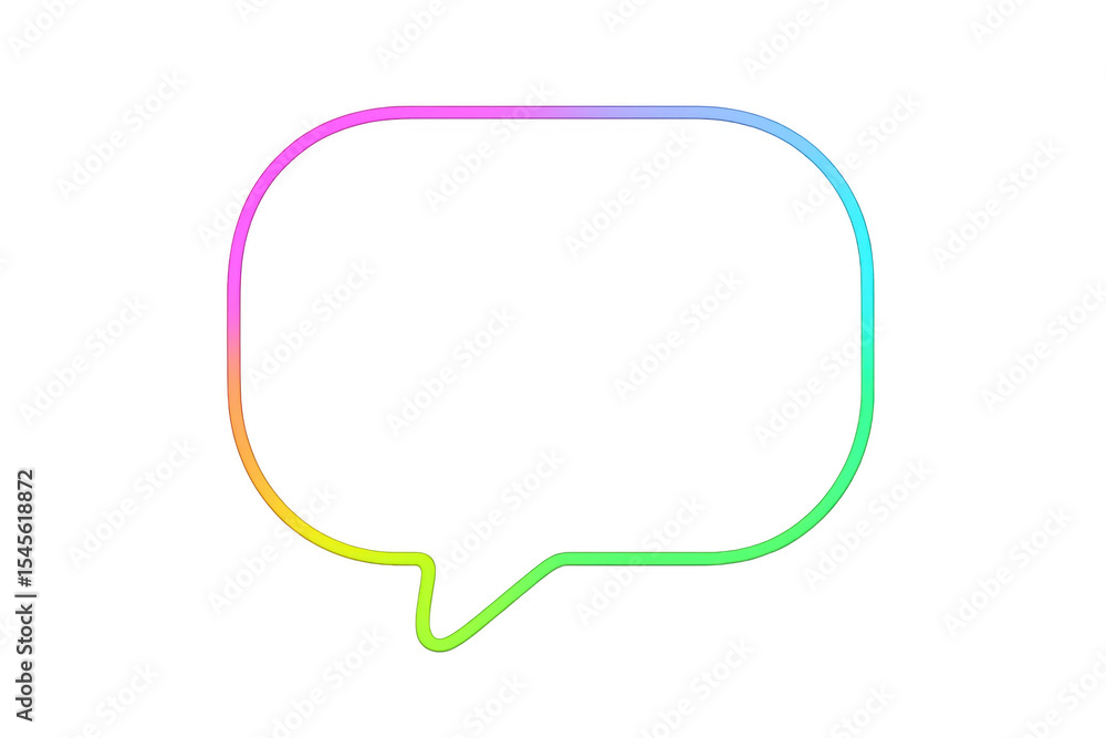 Poster colorful gradient speech bubble with transparent background, ideal for communication and message con