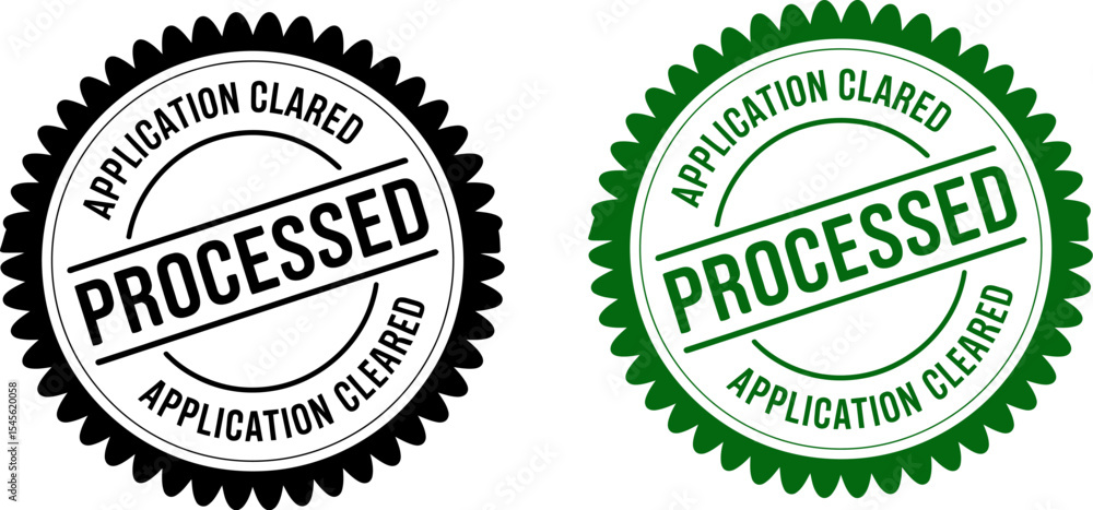 Fototapete processed application cleared stamp vector image for business document and official approval mark ed