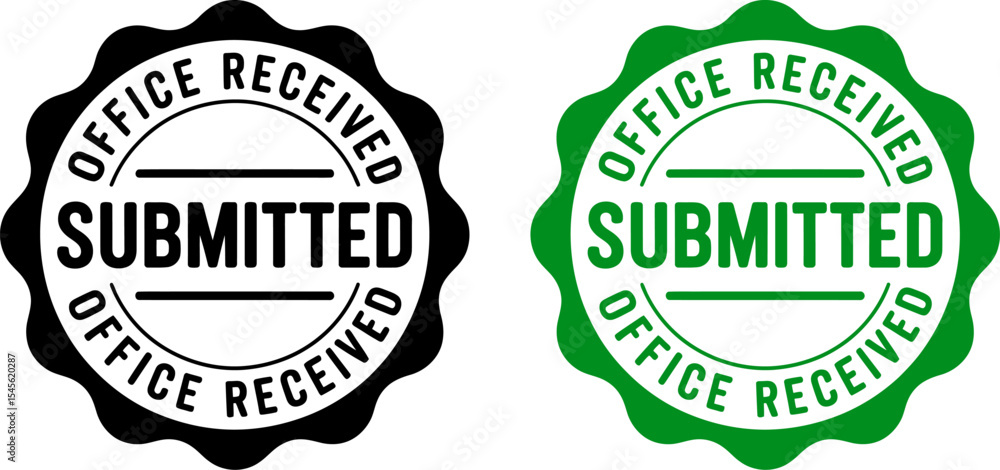 Poster submitted office received stamp vector graphic for document confirmation and approval process design