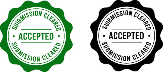 Obraz premium Accepted submission cleared stamp vector design for approval clearance and validation concept editable stock vector illustration