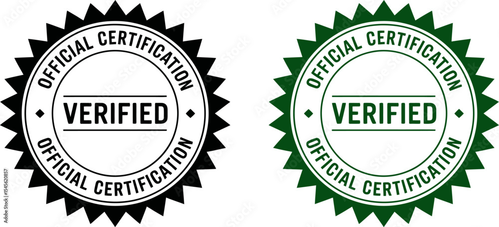 Fototapete official certification verified stamp seal quality assurance approved validation mark label badge ic