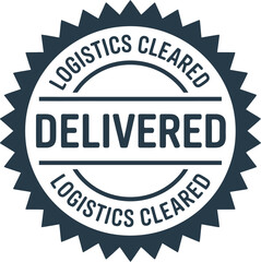 Delivered logistics cleared vector stamp for shipping and delivery services and e commerce businesses editable stock vector illustration