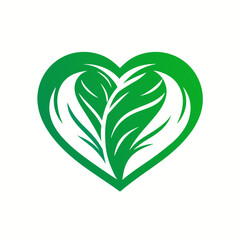 heart with green leaves