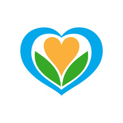 heart with green leaves