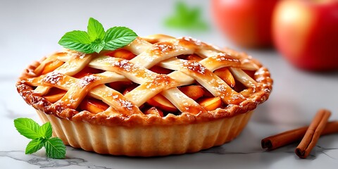 Delicious apple pie with lattice top