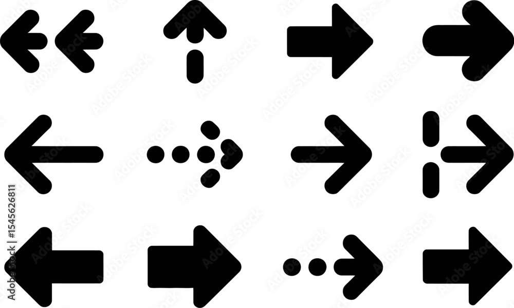 Poster arrow icon set vector illustration graphic design direction sign navigation symbol ui element interf