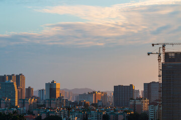 Fototapeta premium guangzhou skyline at sunset