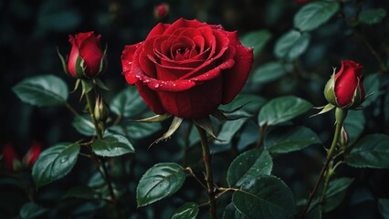 red rose in garden
