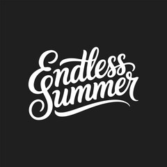 Endless Summer Lettering Calligraphy Typography Quote t-shirt Vector Design Template