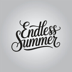 Endless Summer Lettering Calligraphy Typography Quote t-shirt Vector Design Template