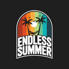 Endless Summer Lettering Calligraphy Typography Quote t-shirt Vector Design Template