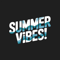 Summer Vibes Lettering Calligraphy Typography Quote t-shirt Vector Design Template