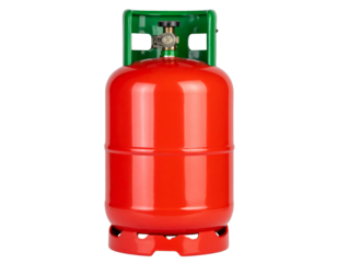  “Single CNG Gas Cylinder Standing Upright, Isolated on Transparent Background”