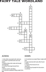 And Fairy Tale Word Search Puzzle Game Activity Worksheet Education Kids crossword