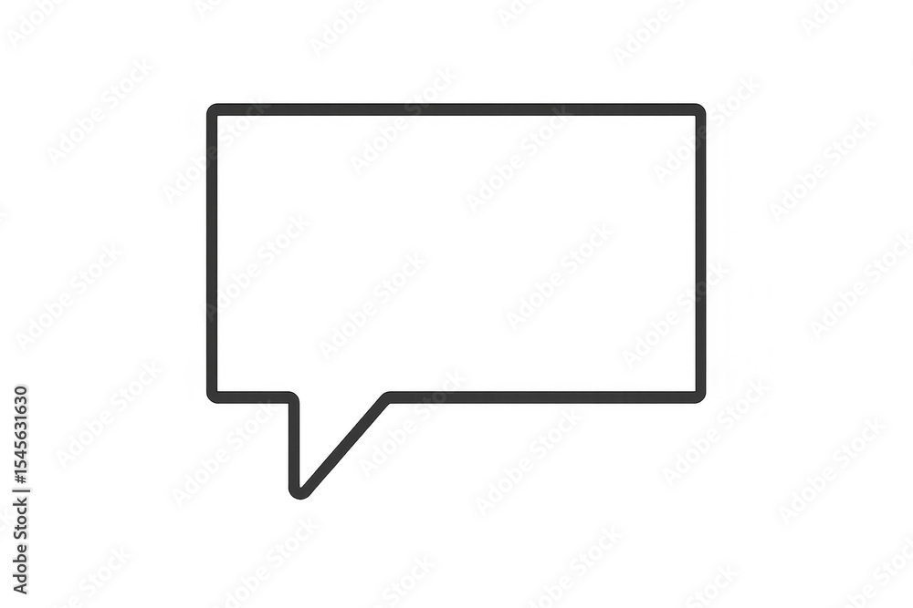Fototapete transparent rectangular speech bubble highlighting communication design, floating with clean minimal