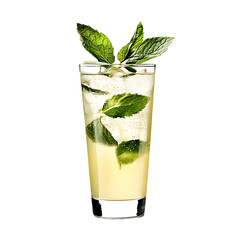 Refreshing Mint Cocktail in a Tall Glass