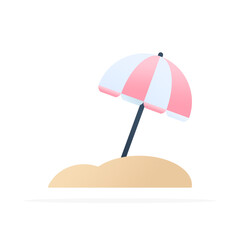 beach umbrella icon, colored flat vector. modern and minimalist design