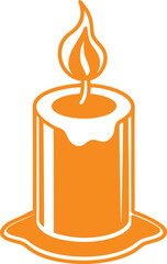 vector illustration of a burning candle