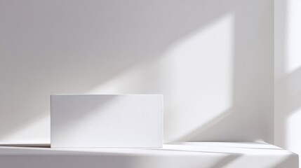 Blank rectangle on white surface, simplicity and clean design in focus