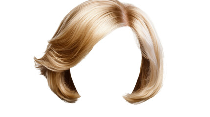 short blonde hair wig on white background