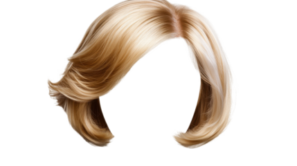 short blonde hair wig on white background