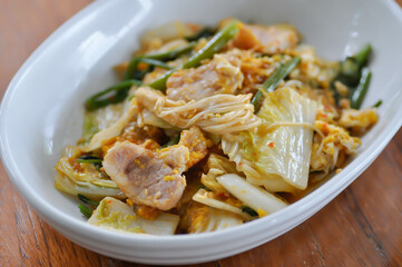stir fried vegetable in oyster sauce or vegetable salad or sukiyaki