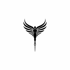 human and wings abstract logo