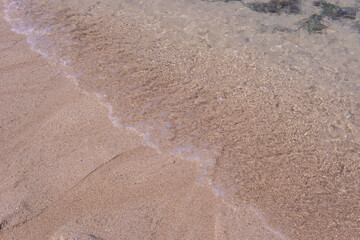 Sand on sea side, close up, top view