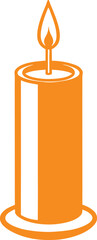 vector illustration of an orange candle