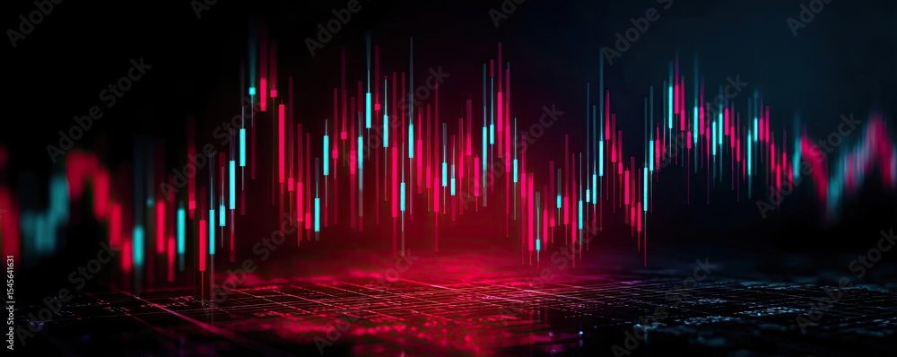 Poster market correction using support and resistance in chart volume concept. abstract digital stock marke