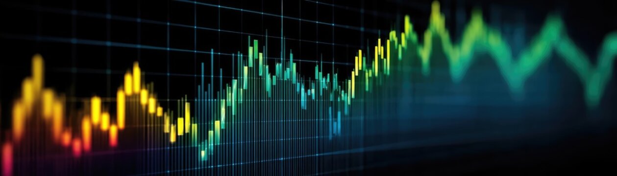 Resistance level indicator alert on volume and chart trend concept. Colorful financial graph showcasing market trends and data analysis.