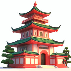 Illustration a pagoda temple 