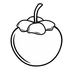 Line Illustration of a Mangosteen