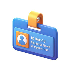 3d rendering of id card profile user icon for business identification and personal information card