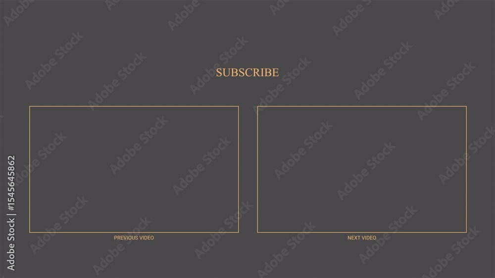 Aufkleber end screen template with subscribe button, previous and next video options