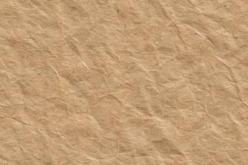 Fototapeta premium Close-up of Crumpled Brown Paper Texture