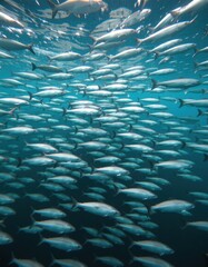 Underwater schooling fish action ocean water photography aquatic environment below surface marine life dynamics