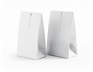 Two blank white package mockups for product presentation on a clean background.