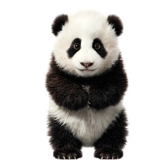 Fototapeta premium panda isolated transparent background, full-body shot, png