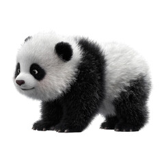 Fototapeta premium panda isolated transparent background, full-body shot, png