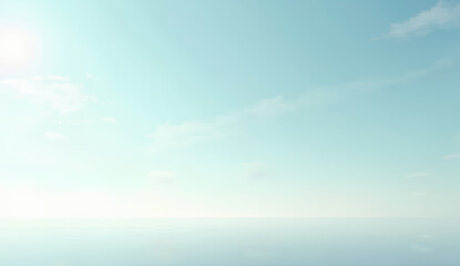 Obraz premium Minimal blue sky with soft clouds