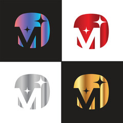 Letter M logo, M logo, AI logo set, modern and minimal design, tech-inspired, colorful icons and symbols, suitable for artificial intelligence, innovation, branding, startups, and digital identity.