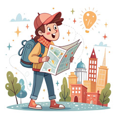 Big City Adventure With Simple Map