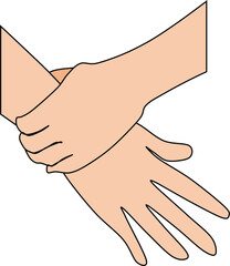 手を引くグラフィック素材イラスト