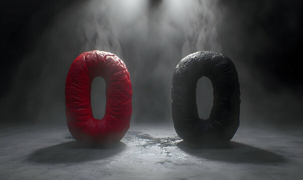 Red and black number zero illustration - Powered by Adobe