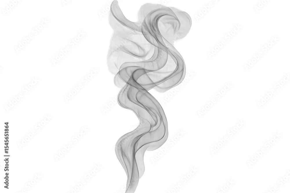 Poster realistic white smoke swirling upwards with transparent background, ideal for compositing and adding
