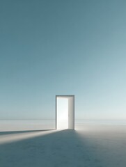 The door opened to a white emptiness, light but unsettling.